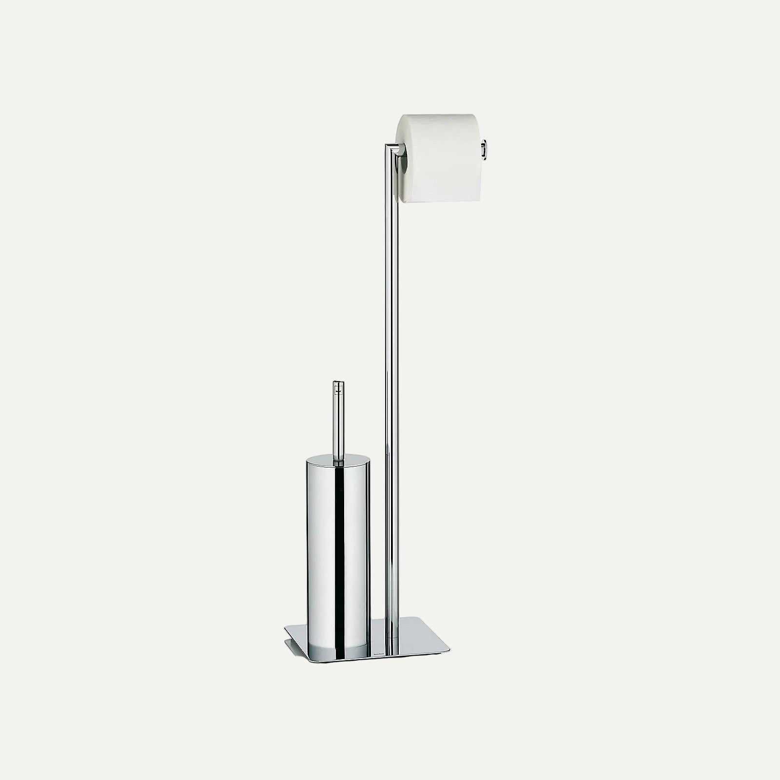ZAGREB toiletset 20x20x71 cm – Zilver – Toiletborstel & toiletrolhouder