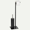 BERLIN toiletset 20x20x71 cm – Zwart mat – Toiletborstel & toiletrolhouder