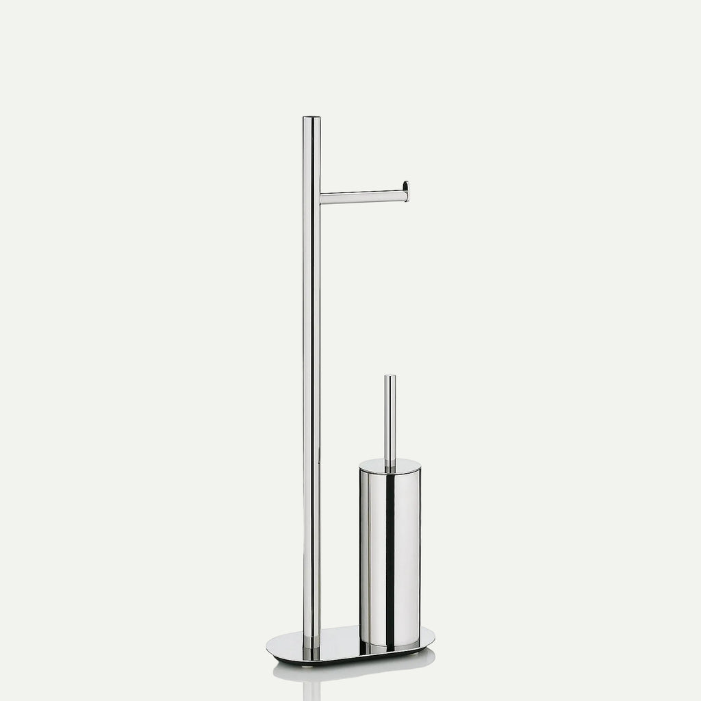 LUCIDO toiletset 13x25x76,5 cm – RVS hoogglans – Toiletborstel & toiletrolhouder