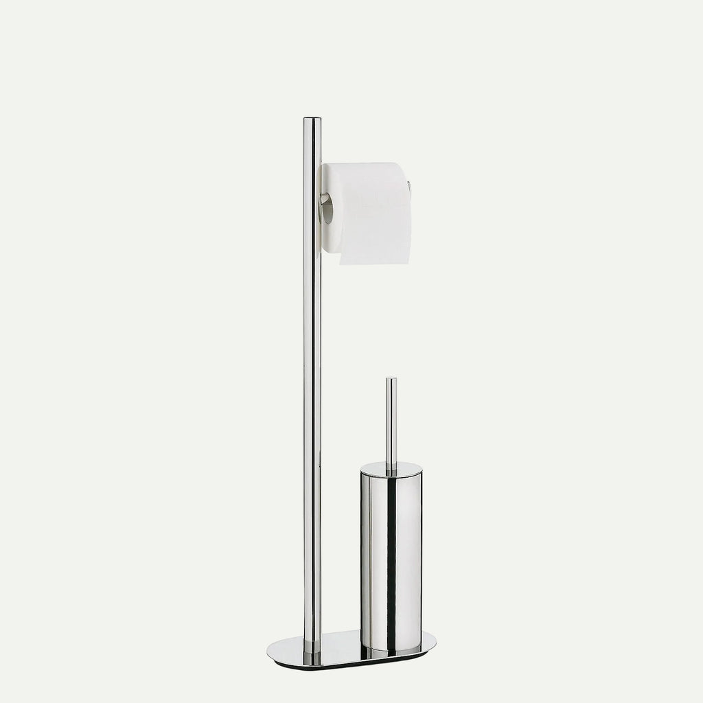 LUCIDO toiletset 13x25x76,5 cm – RVS hoogglans – Toiletborstel & toiletrolhouder
