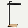 ORVEO handdoekrek vrijstaand 82,5 cm – zwart met eiken accenten
